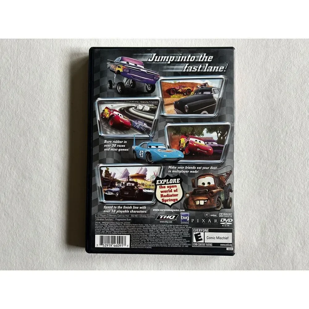 Disney Pixar CARS (Sony PlayStation 2) PS2 Case & Manual Only NO DISC!!!